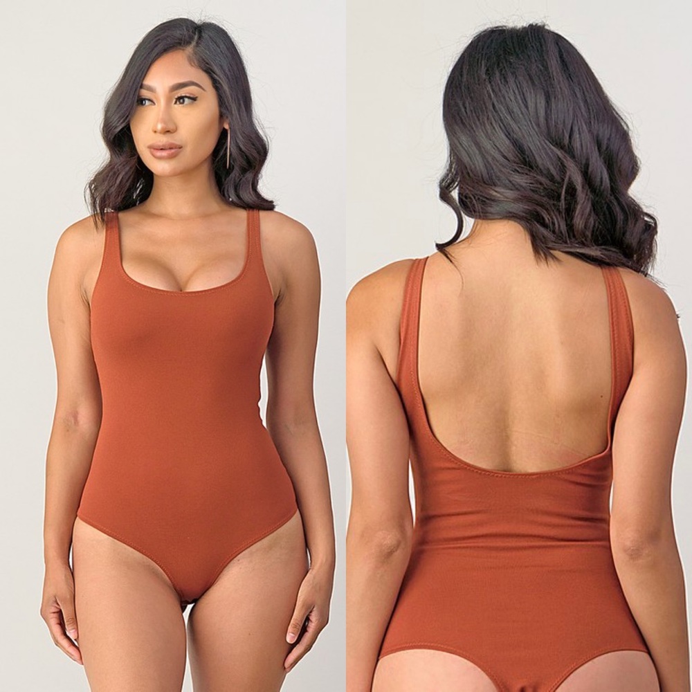 Rust Ponte Tank Bodysuit